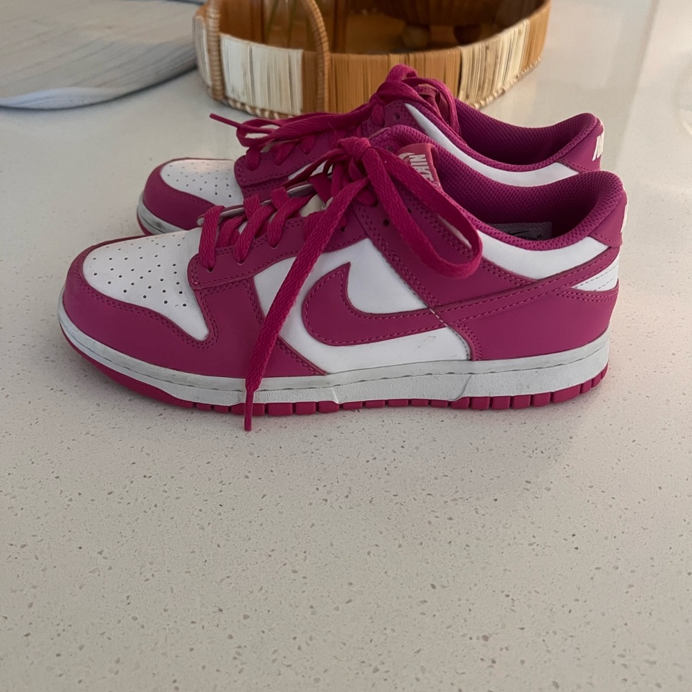 Nike Fuchsia and White Low-Top Sneakers